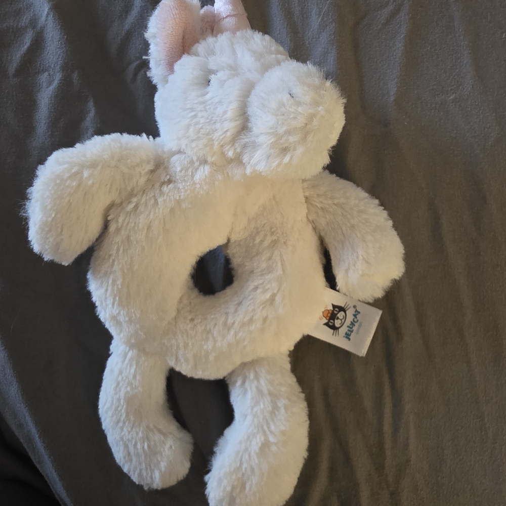 Jellycat Plush Pale Pink & Cream Elephant Rattle - Picture 3 of 3